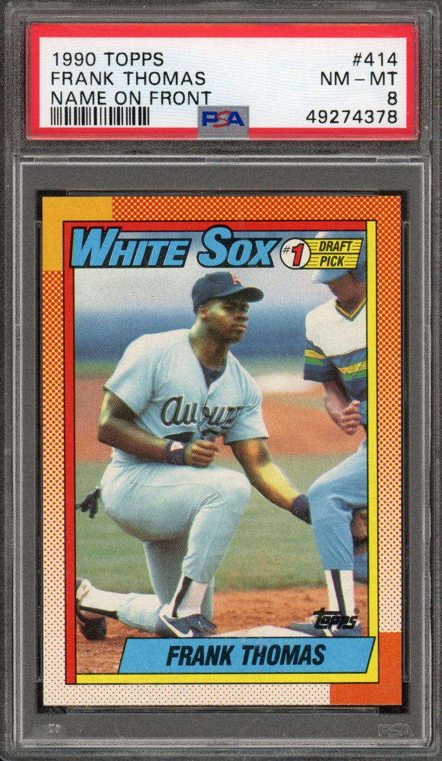 1990 Topps Frank Thomas #414 Name on Front front