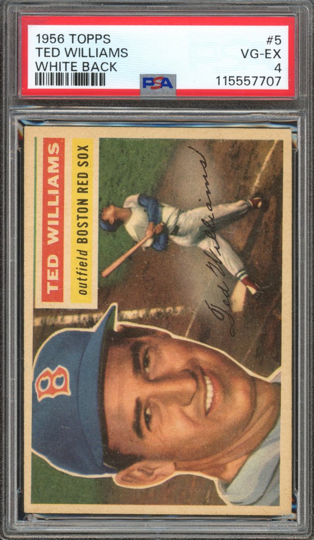 1956 Topps Ted Williams #5 White Back front