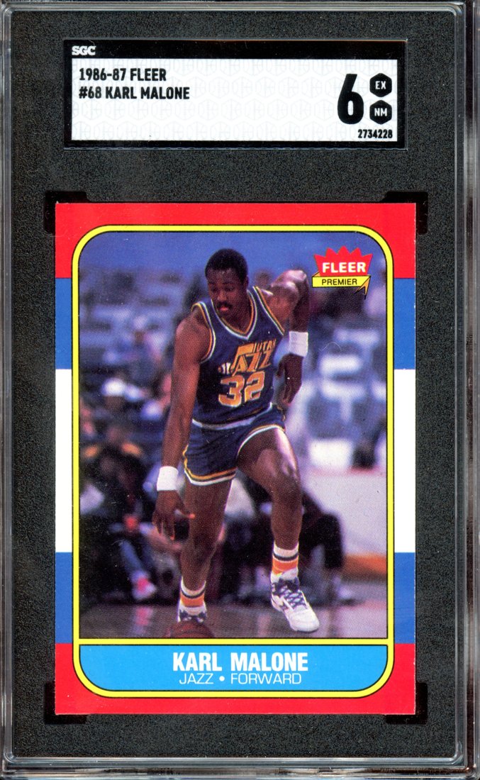 1986 Fleer Karl Malone #68 front