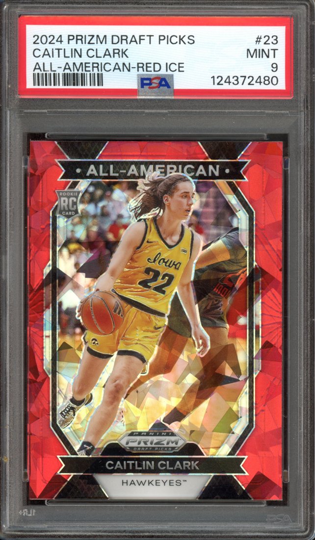 2024 Panini Prizm Draft Picks Caitlin Clark #23 All-American Red Ice front