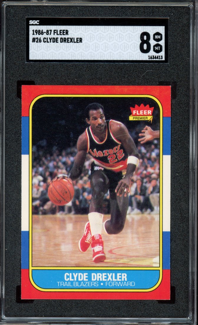 1986 Fleer Clyde Drexler #26 front