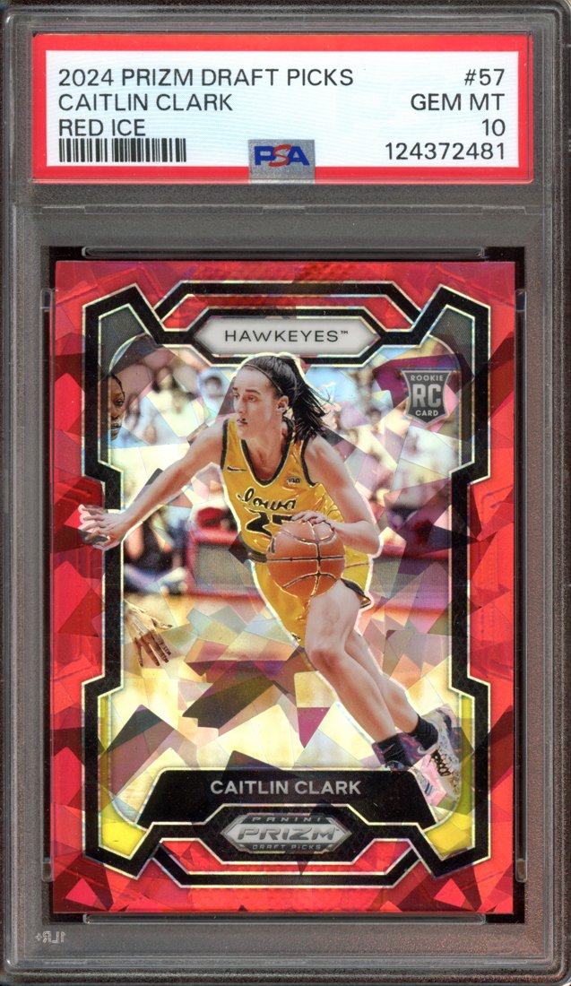 2024 Panini Prizm Draft Picks Caitlin Clark #57 Red Ice front