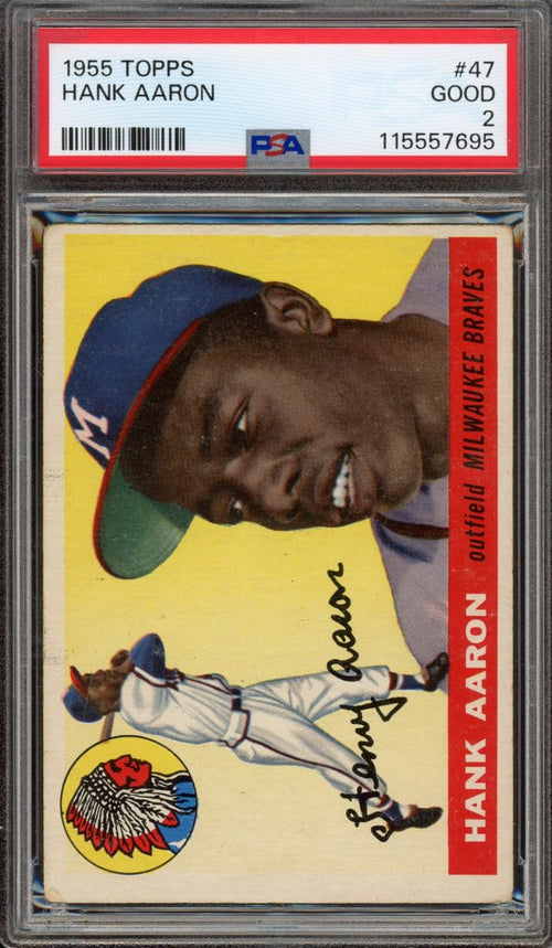 1955 Topps Hank Aaron (front)