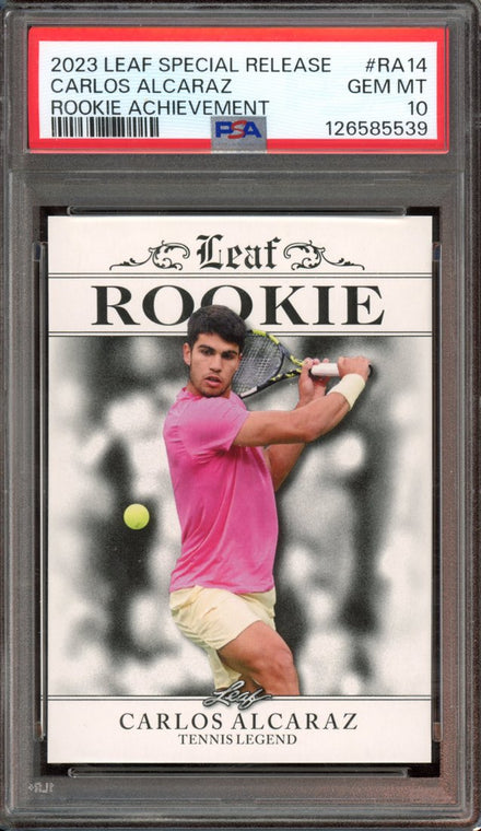 2023 Leaf Special Release Carlos Alcaraz #RA-14 Rookie Achievement