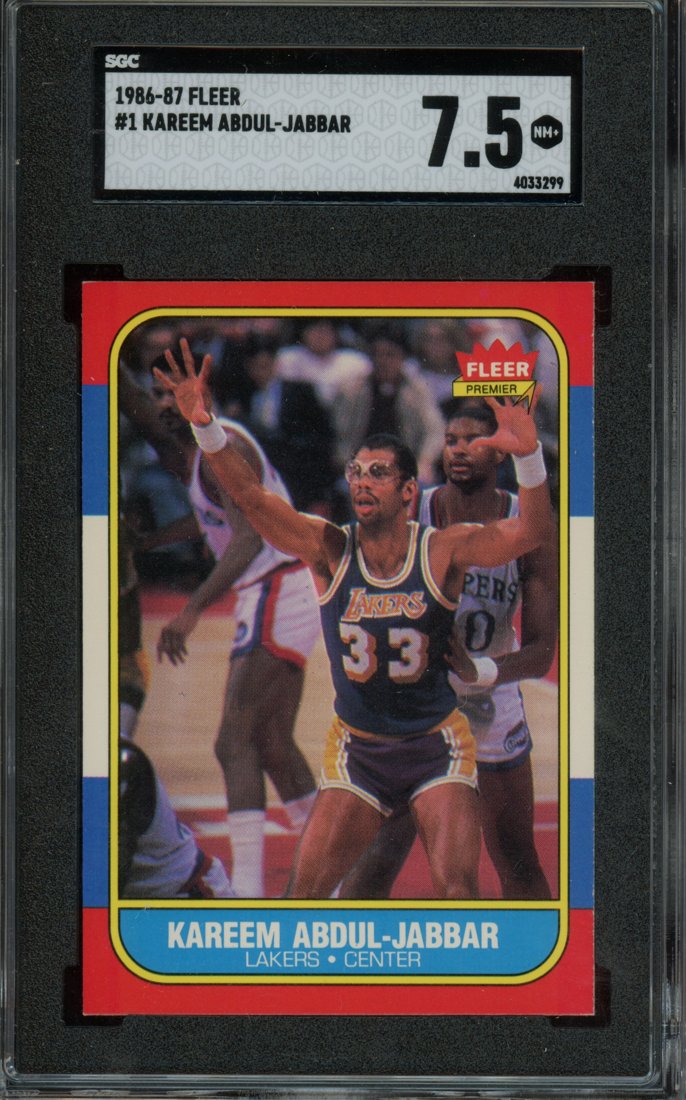 1986 Fleer Kareem Abdul-Jabbar #1 front